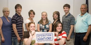 Members of the Student Action Committee met recently to finalize plans for the “Operation: CAN DO” drive. Front row: Kelley Major and Katie Laputka, drive co-chairs. Back, from left: committee advisor Nancy Stasko from CAN DO, Nicholas Triano, Susan Funk, Bryttani Craigle, Nicole Caccese, Jonathan Hall, and committee Advisor Charles Burkhardt.