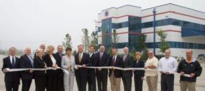Officials cut the ribbon on the new U.S. Cold Storage facility in Humboldt Industrial Park, Hazle Township, PA.