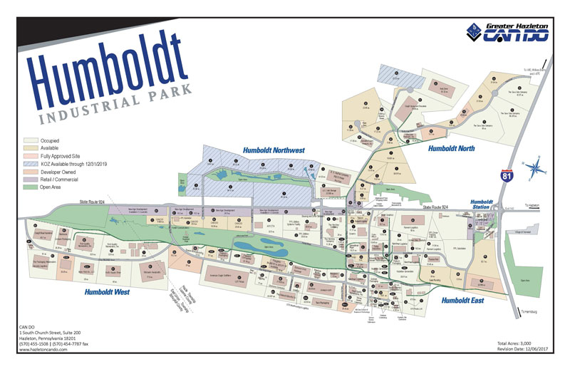 Humboldt Industrial Park map