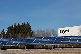 A solar installation at the Payne Printing facility in Dallas, PA.