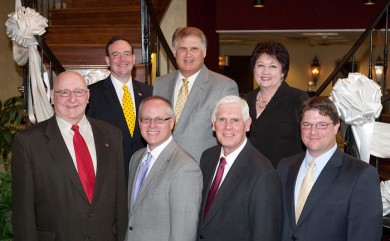 CAN DO officers elected include, front row from left: William Genetti, vice chairman of facilities management; John J. Spevak, chairman of the board of directors; W. Kevin O’Donnell, president; and David McCarthy, vice chairman of sales and marketing. Back row, from left: Llewellyn Dryfoos III, vice chairman of internal operations; Robert Judd, treasurer; and Lonnie Polli, secretary.