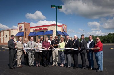 Local officials and guests cut the ribbon on Humboldt Station's first restaurant, Burger King, in Hazle Township Tuesday, June 8, 2010.